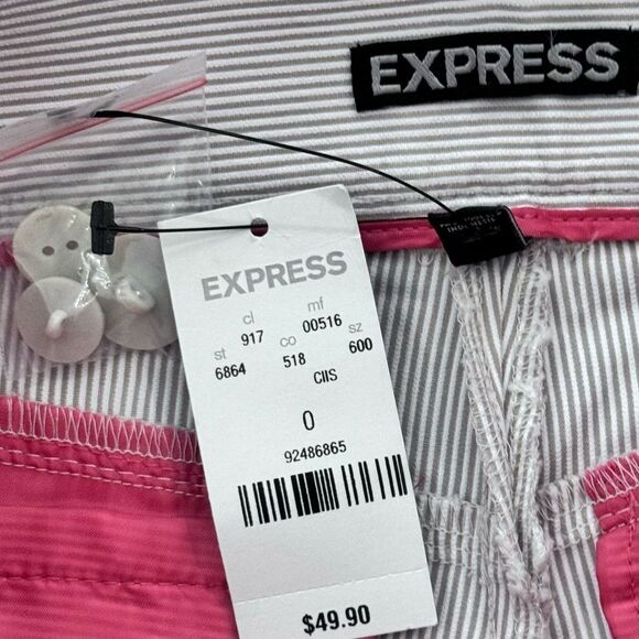 Express Blue White Striped Seersucker Chino 2” Inseam Shorts. 0. NEW. - Picture 7 of 9